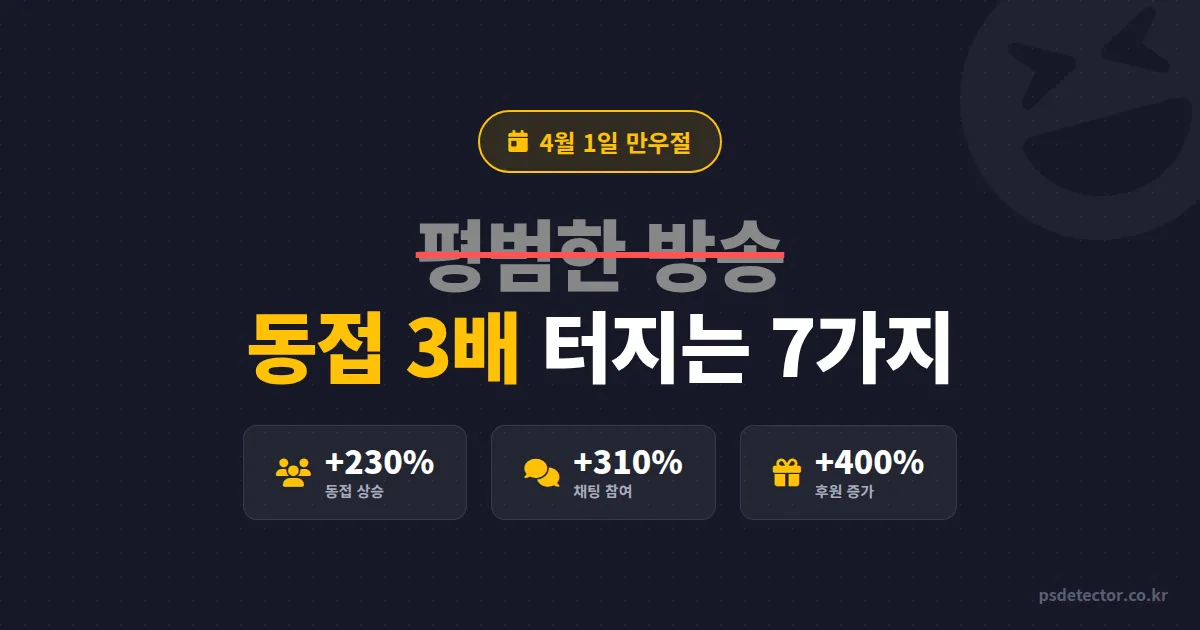 4월 방송 만우절 이벤트 아이디어 7가지, 동접 3배 만든 BJ 3명의 실전 기획법