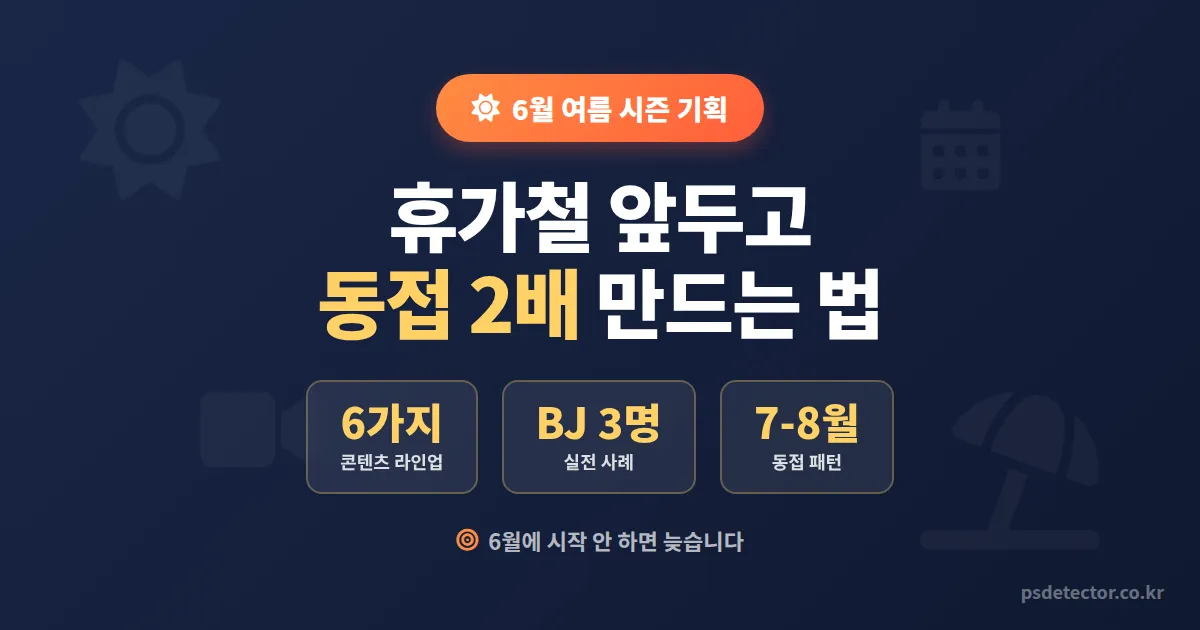 6월 방송 여름 시즌 기획 6가지, 휴가철 앞당겨 동접 2배 만든 BJ 3명의 실전 콘텐츠 루트