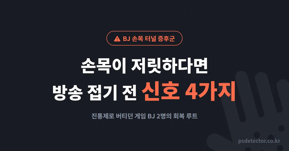 BJ 손목 터널 증후군 방송 접기 전 신호 4가지, 진통제로 버티던 게임 BJ 2명의 손목 회복 루트
