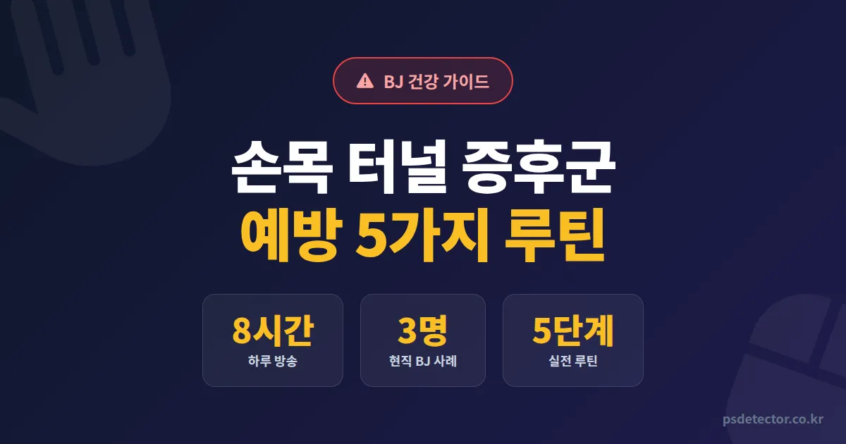 BJ 손목 터널 증후군 예방, 하루 8시간 방송하는 BJ 3명이 쓰는 5가지 루틴