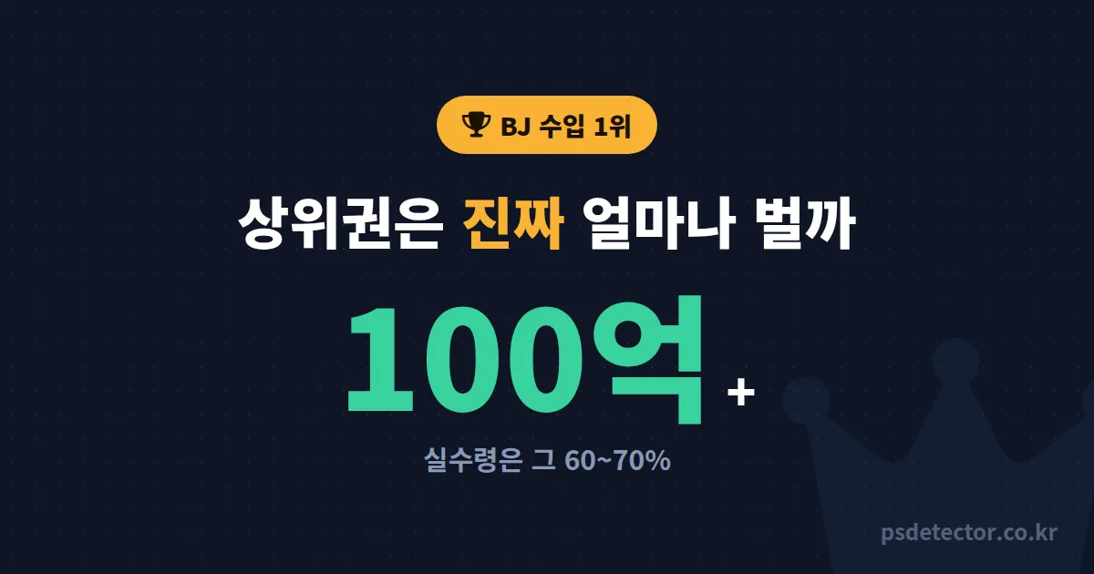 BJ 수입 1위 얼마나 버나, 별풍선 상위권이 실제로 가져가는 월수익 구조 분석