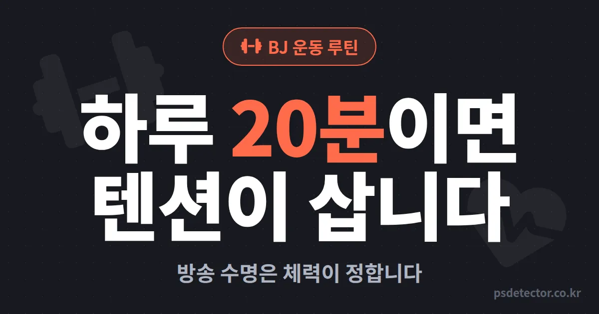 BJ 운동 루틴 어떻게 짜야 할까, 방송 텐션 무너지던 BJ 2명이 하루 20분으로 되살린 실전 시간표