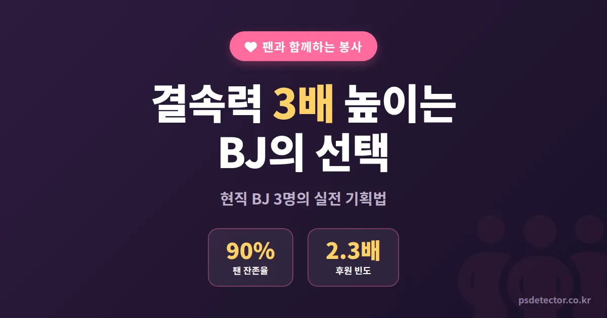 BJ 팬과 함께하는 봉사 활동, 후원자 결속력 3배 높인 방송인 3명의 실전 기획법