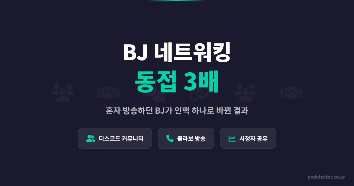 BJ끼리 네트워킹 하는 법, 혼자 방송하던 BJ가 인맥 하나로 동접 3배 만든 실전 과정