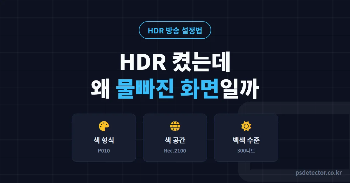 HDR 방송 설정법 왜 켜자마자 물빠진 화면이 될까, 설정 3곳 고치고 동접 2배 만든 BJ 2명의 세팅 순서