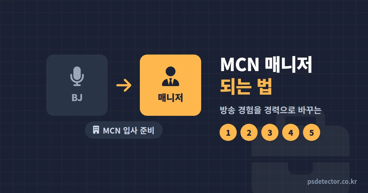 MCN 매니저 되는 법 방송 접고도 이 판에 남을 수 있을까, BJ 출신 매니저 2명이 밟은 입사 준비 루트 5단계