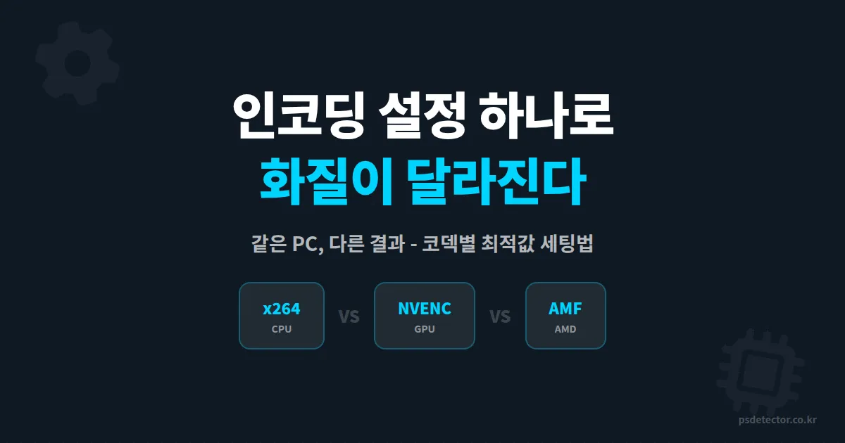 OBS 인코딩 설정, 같은 사양인데 화질 차이 나는 진짜 이유와 코덱별 최적값