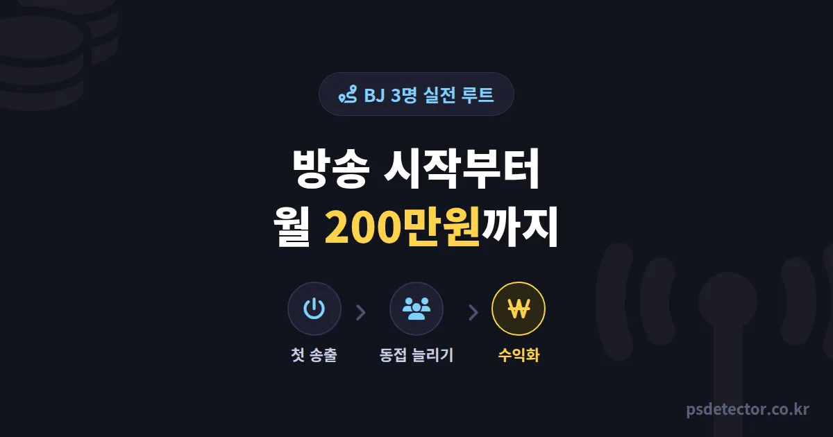 SOOP 방송 시작부터 수익화까지, 동접 5명에서 월 200만원 만든 BJ 3명의 실전 루트