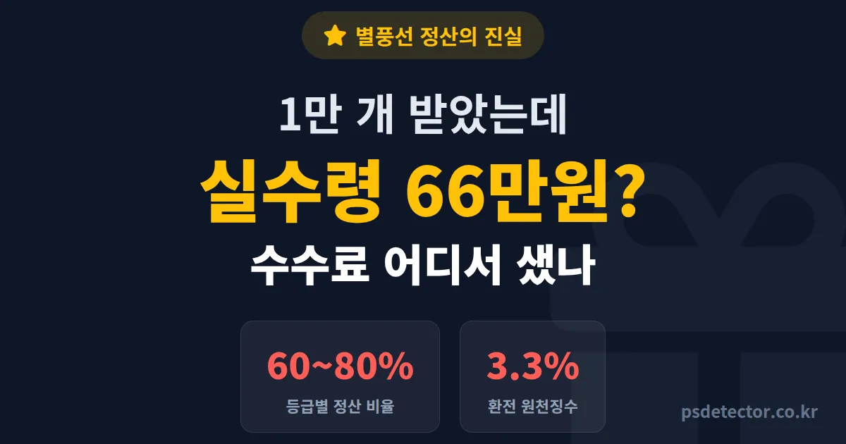 SOOP 별풍선 수수료, 1만 개 받고 실수령액 보고 충격받은 BJ 3명의 정산 루트