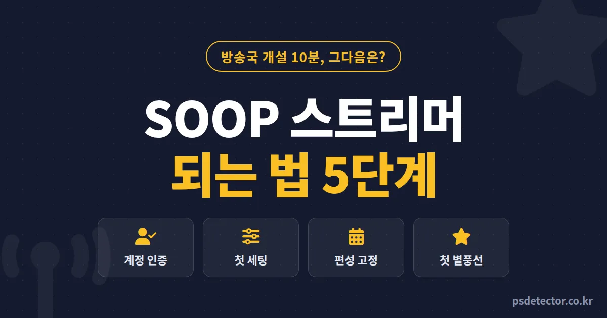 SOOP 스트리머 되는 법, 방송국 개설만 하면 끝일까? 첫 달에 단골 20명 만든 준비 순서 5단계