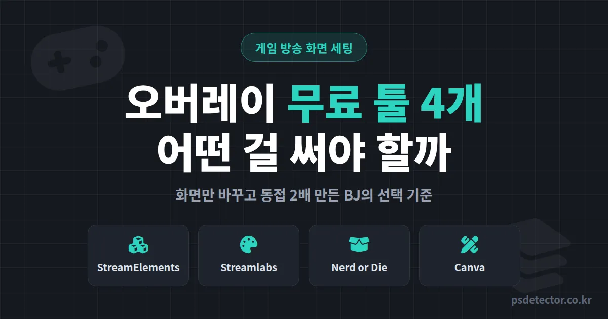 게임 방송 오버레이 추천 무료 툴 4개 비교, 허전한 화면 버리고 동접 2배 만든 BJ 2명의 세팅 루트