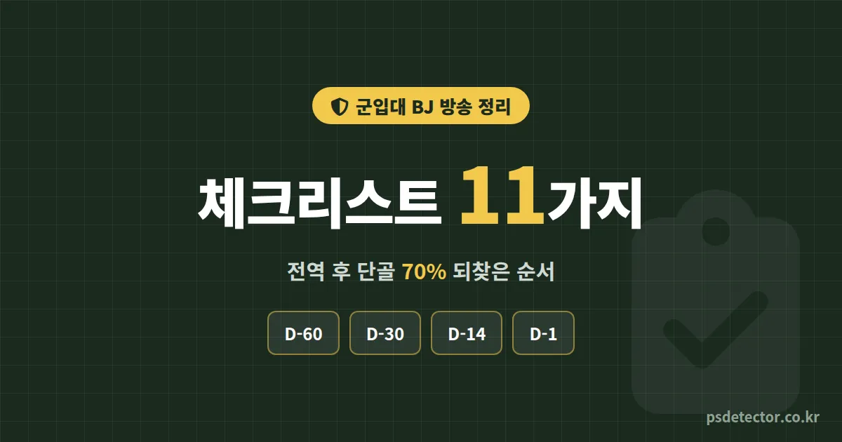군입대 BJ 방송 정리 체크리스트 11가지, 입영 D-60에 시작해 전역 후 단골 70%를 되찾은 BJ 2명의 순서
