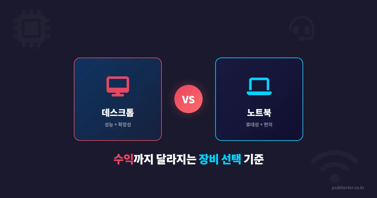 데스크톱 vs 노트북 방송, 수익까지 달라지는 장비 선택 기준은?