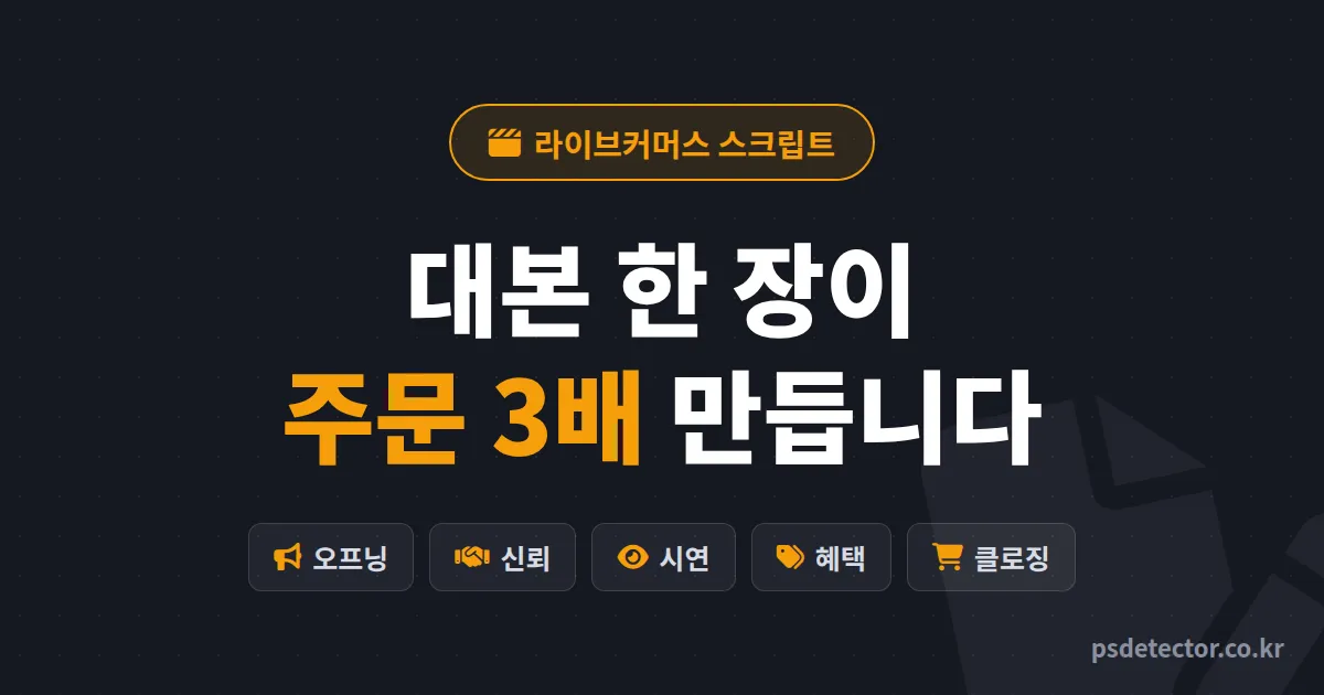 라이브커머스 스크립트 작성 5단계, 대본 없이 버벅이던 BJ 2명이 주문 3배 만든 실전 대본 구조