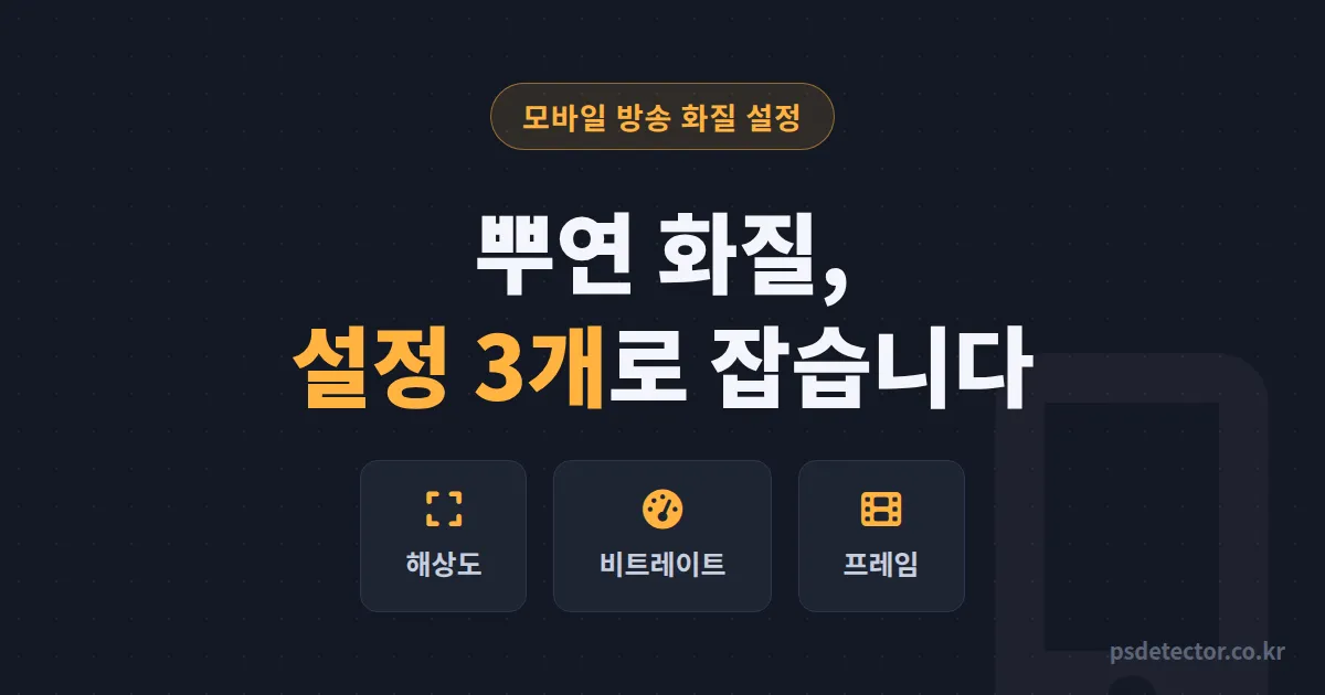 모바일 방송 화질 설정 어디부터 만질까, 뿌옇던 화면 잡고 동접 2배 만든 BJ 2명의 실전 세팅 순서