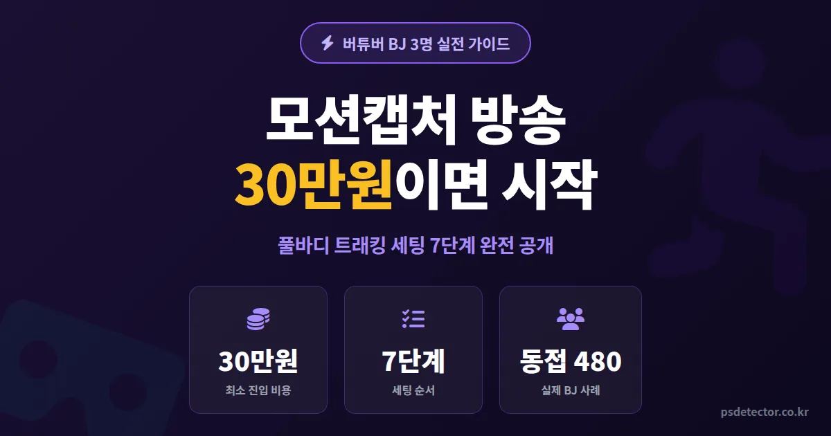 모션캡처 방송 세팅 7단계, 30만원으로 풀바디 트래킹 만든 BJ 3명의 실전 가이드