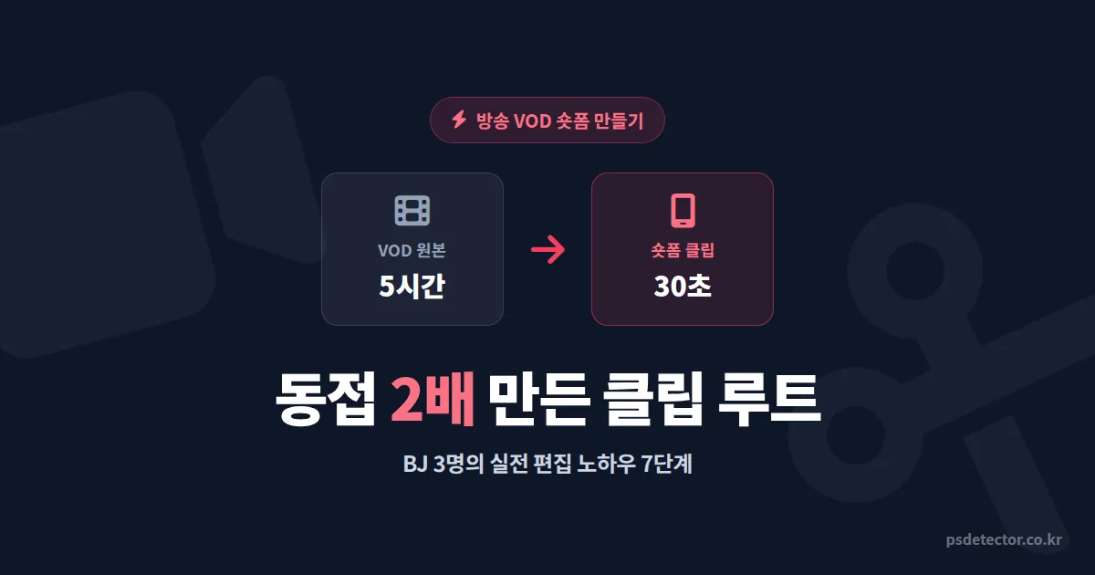 방송 VOD 숏폼 만들기 7단계, 라이브 동접 2배 만든 BJ 3명의 실전 편집 루트