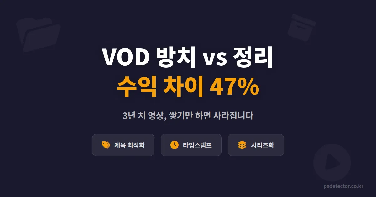 방송 VOD 아카이브 관리, 3년 치 영상을 방치한 BJ와 정리한 BJ의 수익 차이가 벌어진 이유