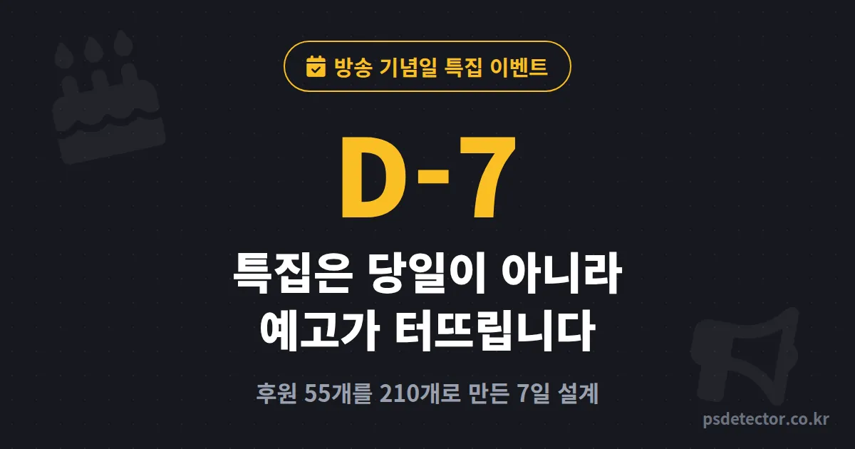 방송 기념일 특집 이벤트 왜 당일에만 반짝할까, 예고 7일 설계로 후원 2배 만든 BJ 2명의 진행 순서