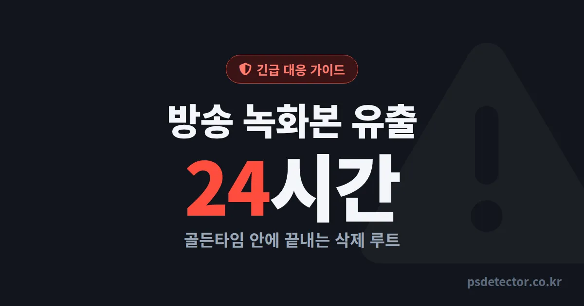 방송 녹화본 유출 대응 24시간 골든타임, 사생활 영상 퍼진 BJ 3명의 실전 삭제 루트