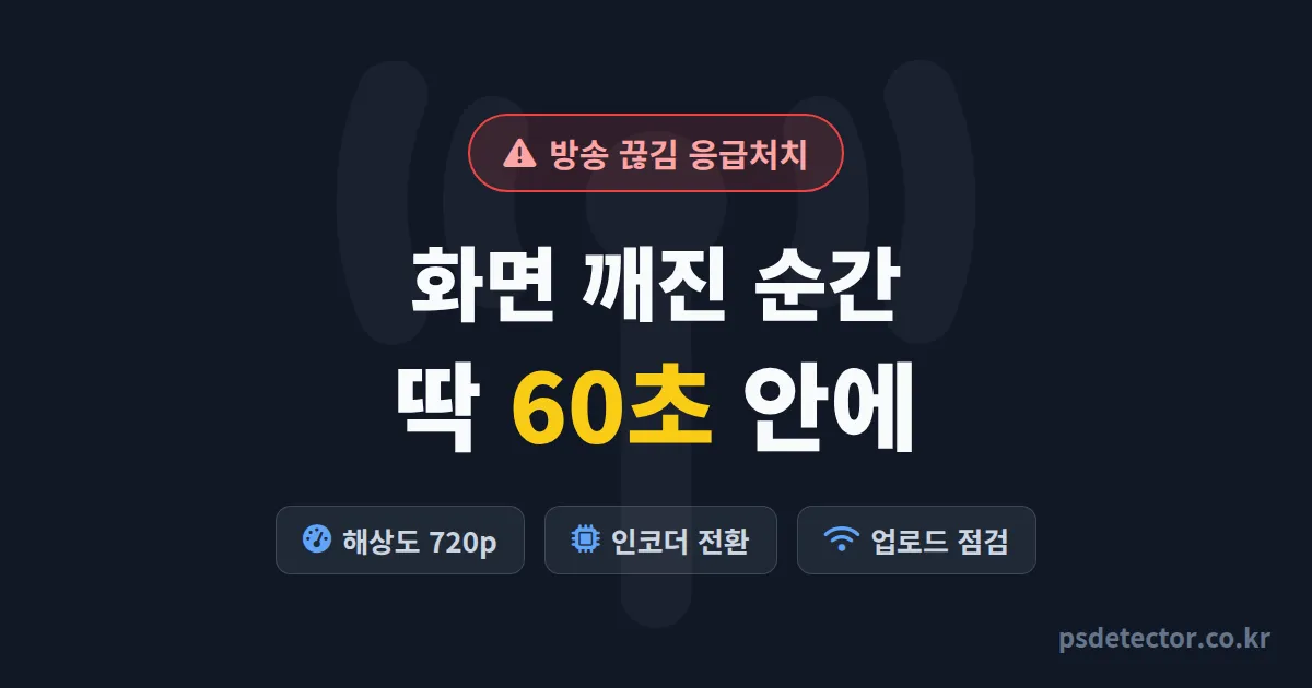 방송 렉 걸릴 때 해결법, 송출 끊긴 순간 60초 안에 잡은 BJ 3명의 실전 응급 루트