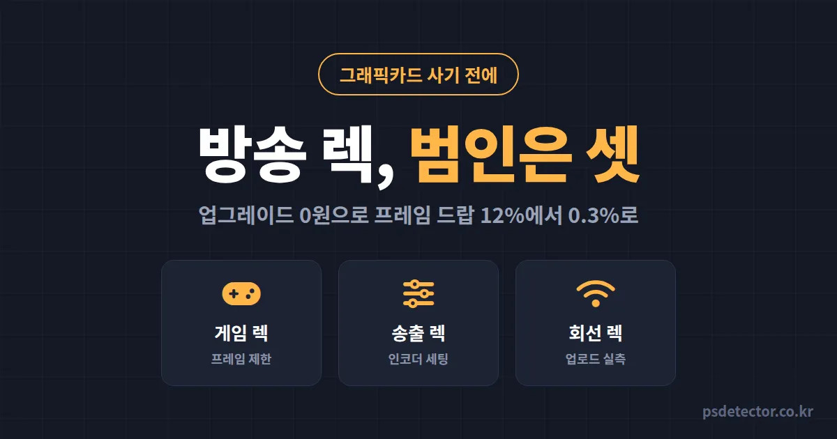 방송 렉 줄이는 법, 그래픽카드 바꾸기 전에 렉 3종류부터 구분한 BJ 2명의 무지출 세팅 루트