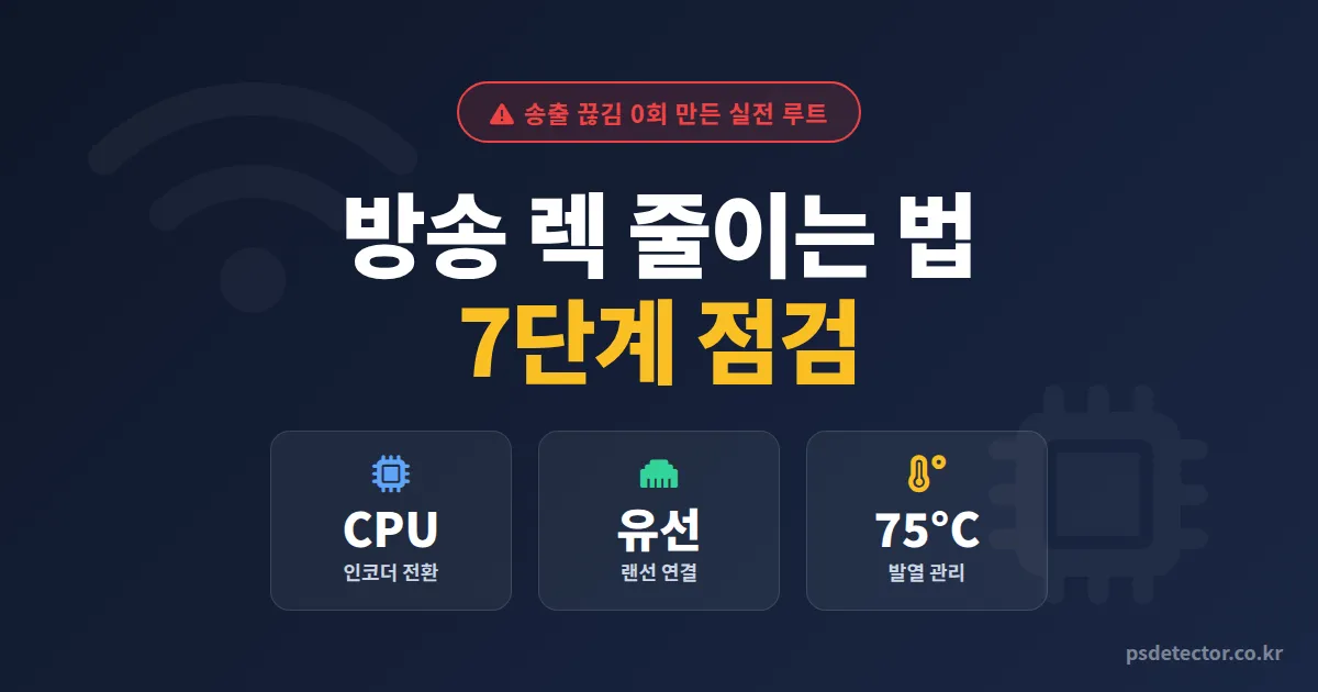 방송 렉 줄이는 법 7단계, 송출 끊김 사라진 BJ 3명의 실전 점검 루트