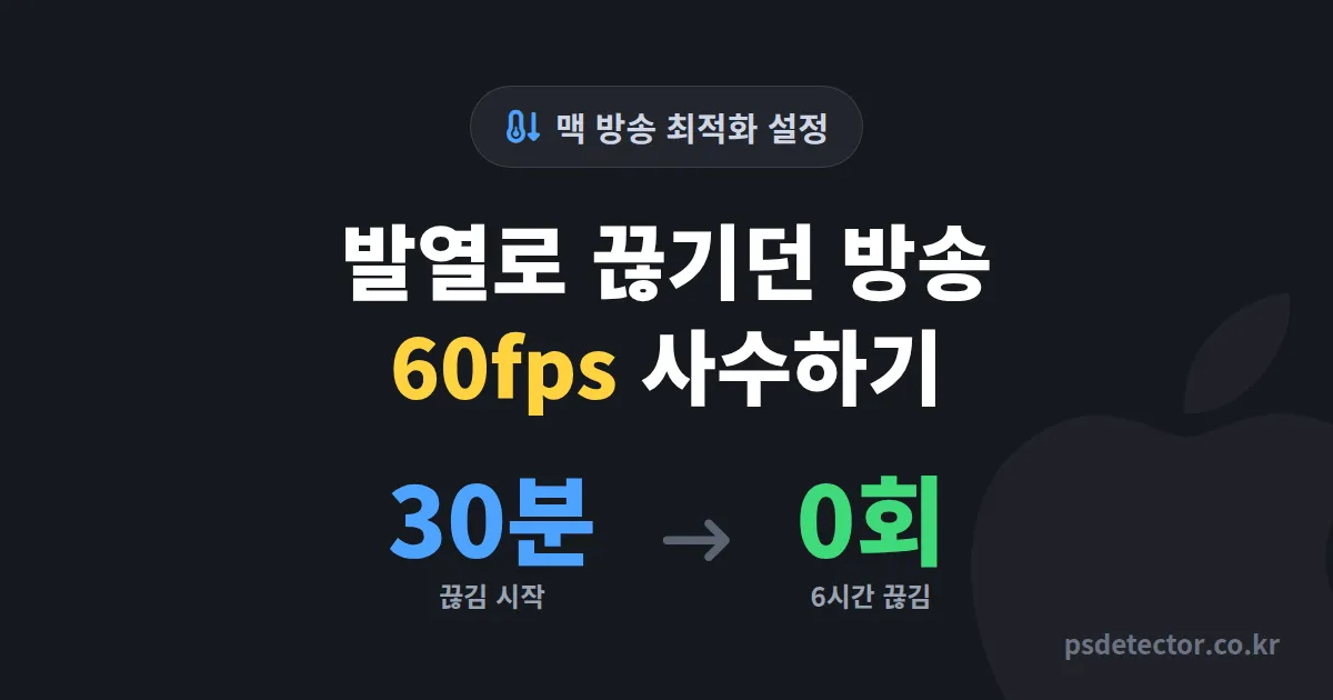 방송 맥 최적화 설정, 프레임 뚝뚝 끊기던 BJ 3명이 60fps 사수한 실전 루트
