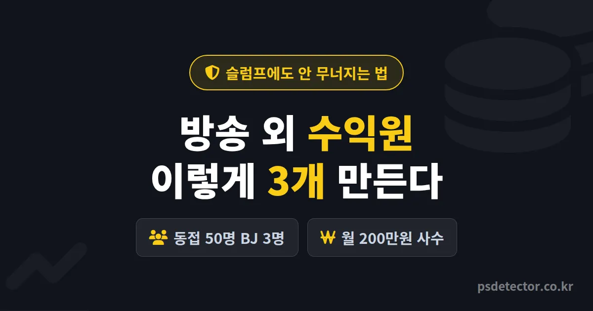 방송 외 수익원 만들기 6가지, 별풍선 끊겨도 월 200만원 지킨 BJ 3명의 실전 루트