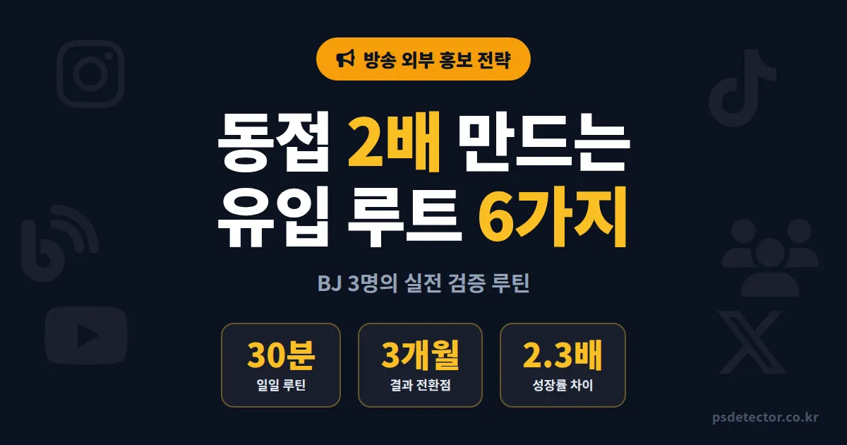 방송 외부 홍보 전략 6가지, 플랫폼 밖 유입으로 동접 2배 만든 BJ 3명의 실전 루트