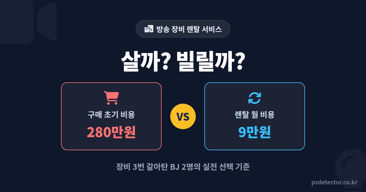 방송 장비 렌탈 서비스 써도 될까? 초기비용 280만원 아끼고 장비 3번 갈아탄 BJ 2명의 선택 기준