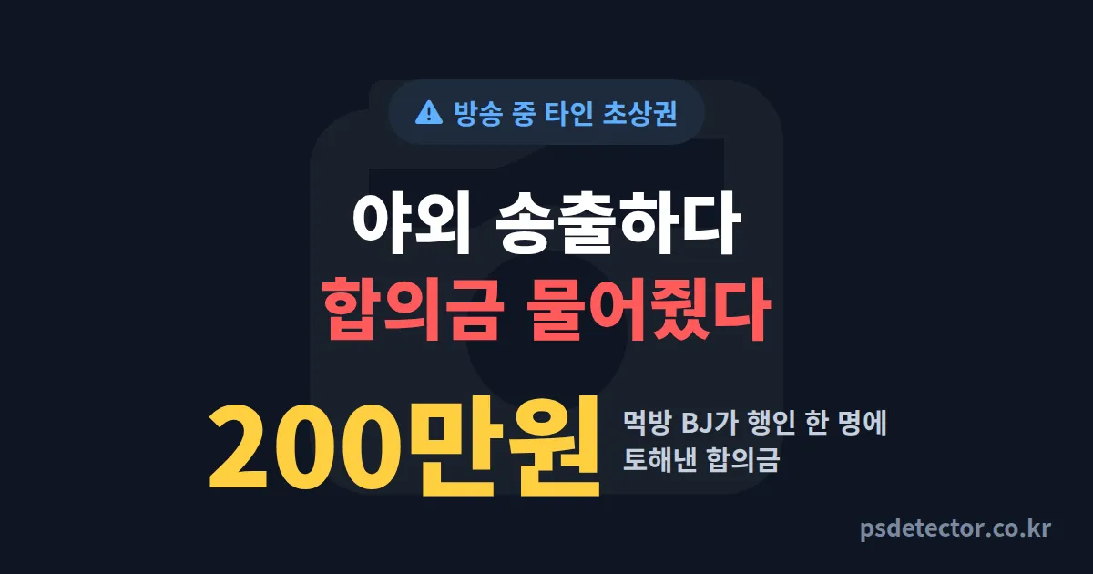 방송 중 타인 초상권 어디까지 책임질까, 야외 송출하다 합의금 문 BJ 3명의 실전 대응법