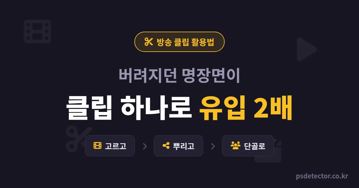 방송 클립 활용법 모르고 명장면 버리던 BJ 2명, 클립 배포만 바꿔 라이브 유입 2배 만든 실전 루트