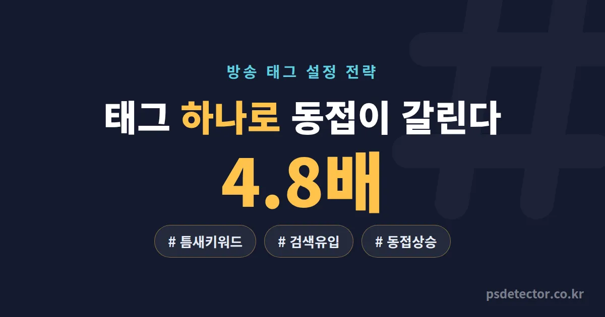 방송 태그 설정 전략 7단계, 검색 노출 0에서 동접 50명 만든 BJ 3명의 실전 루트