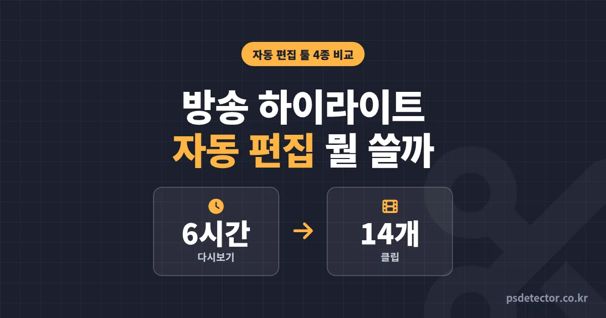 방송 하이라이트 자동 편집 프로그램 뭘 써야 할까, 다시보기 6시간을 클립 14개로 바꾼 BJ 2명의 비교 기록