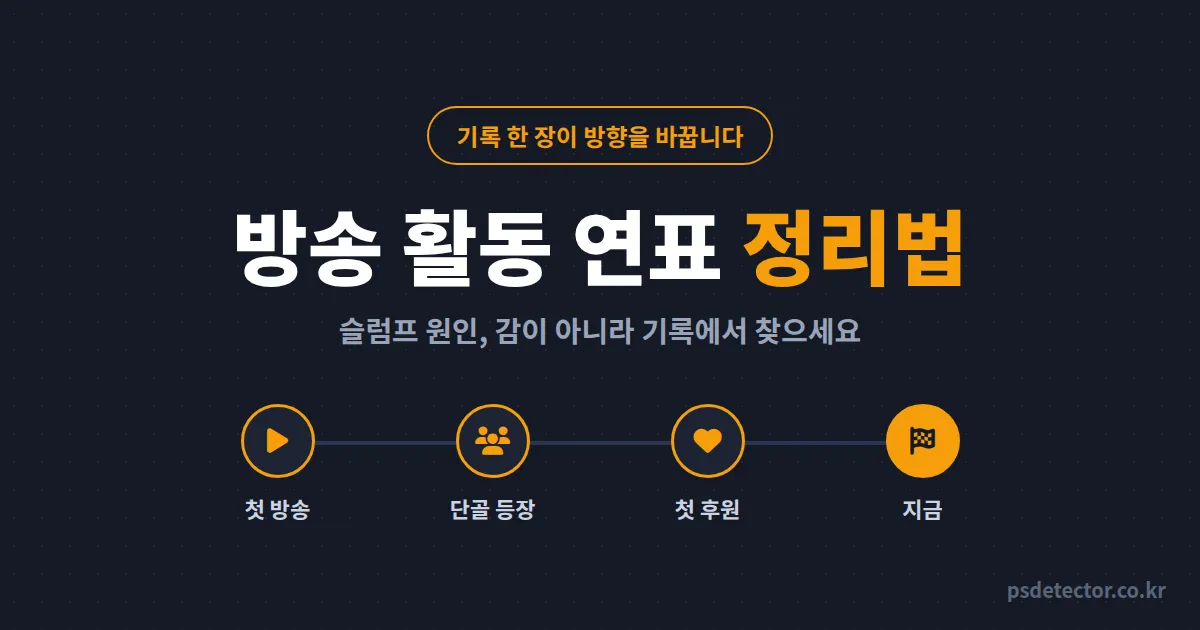 방송 활동 연표 정리법 왜 필요할까, 슬럼프 온 BJ 2명이 기록 한 장으로 방향 되찾은 실전 루트