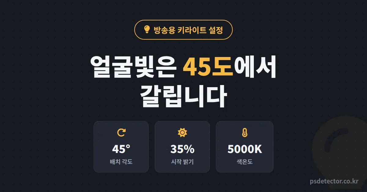 방송용 키라이트 설정 왜 내 얼굴만 번들거릴까, 각도 45도로 동접 2배 만든 BJ 2명의 배치 루트
