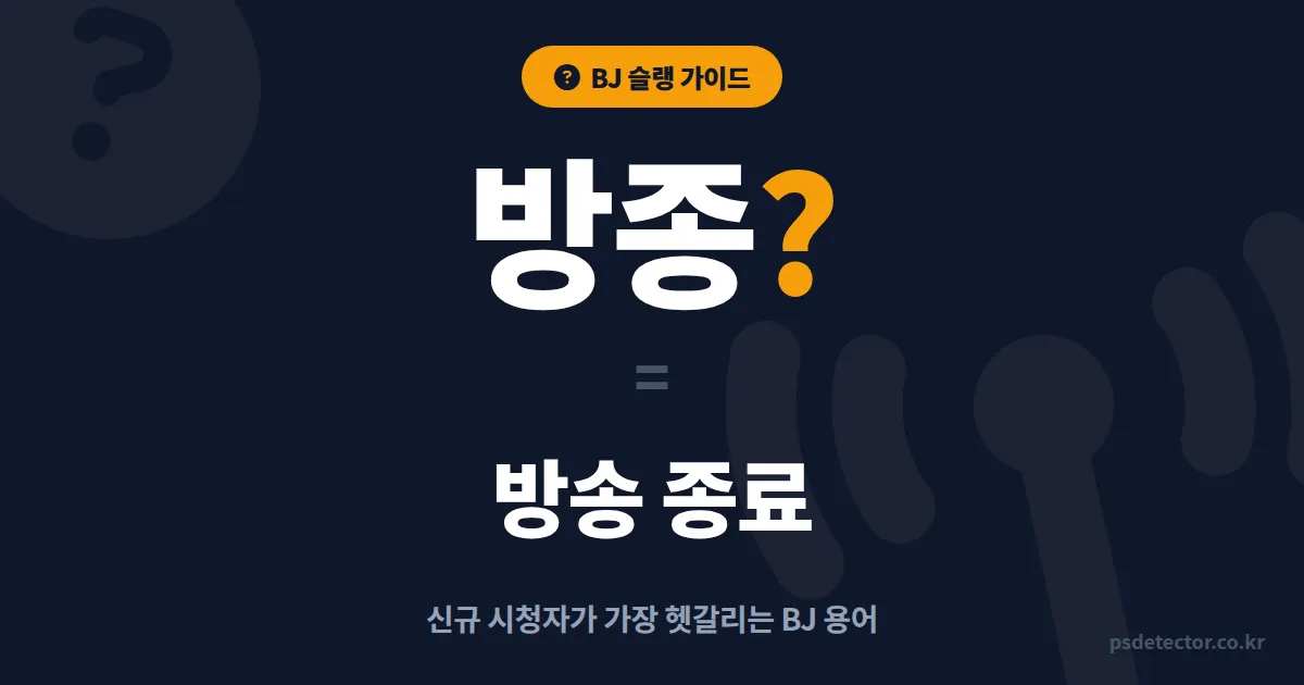 방종이란 뜻과 채팅 매너, 신규 시청자가 첫 방송에서 가장 헷갈리는 BJ 슬랭 정리