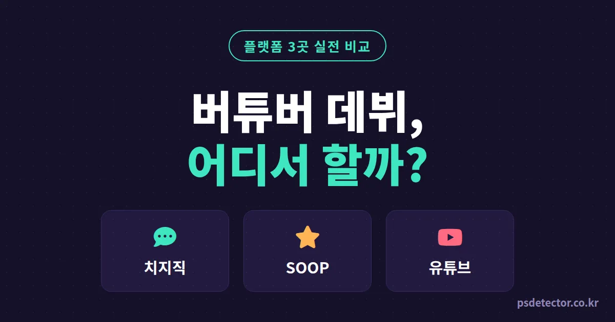 버튜버 플랫폼 추천, 치지직 SOOP 유튜브 어디서 데뷔할까? 3곳 다 겪은 버튜버 2명의 선택 기준