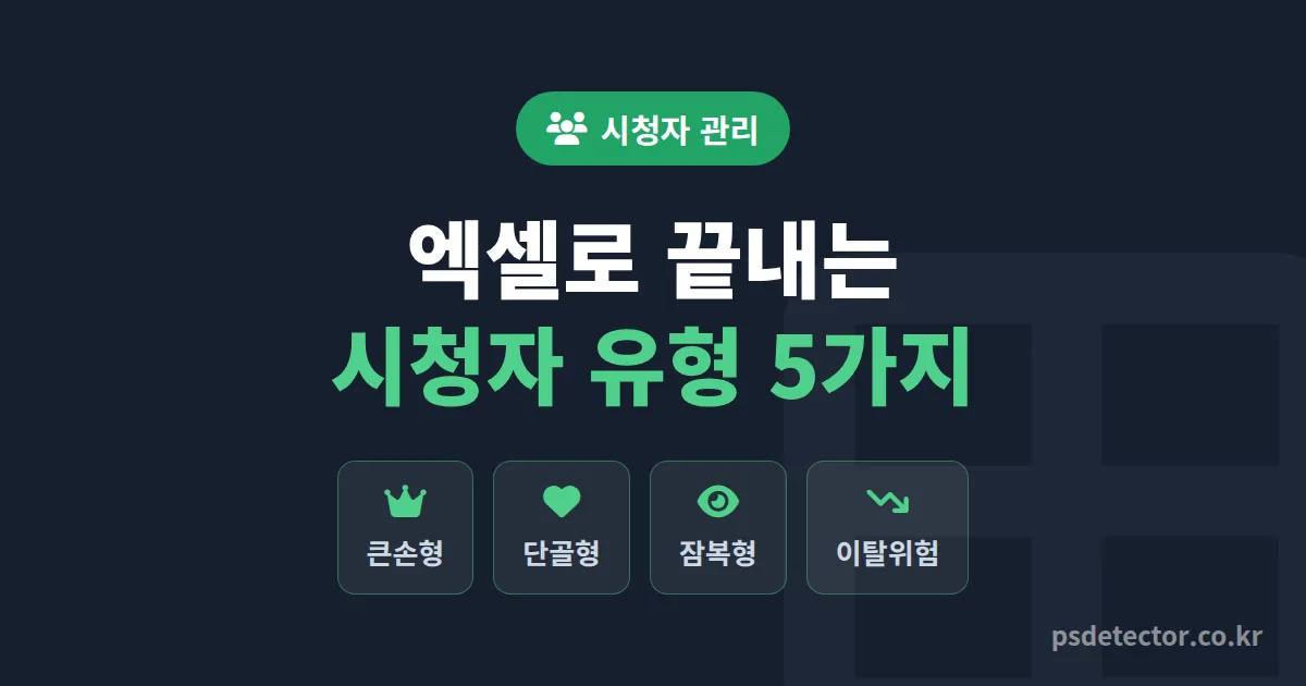 엑셀 방송 시청자 유형 분류법, 단골 200명 관리한 BJ 3명의 실전 시트 공개