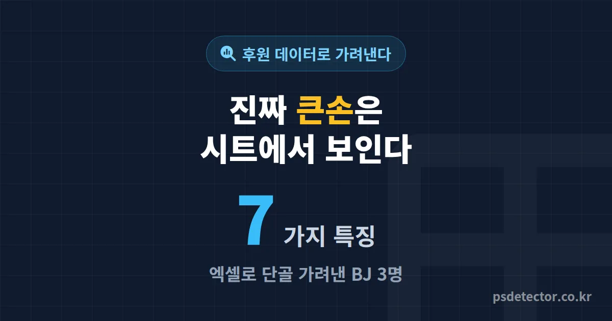 엑셀 방송 큰손 특징 7가지, 후원 패턴 기록해 진짜 단골 가려낸 BJ 3명의 실전 시트
