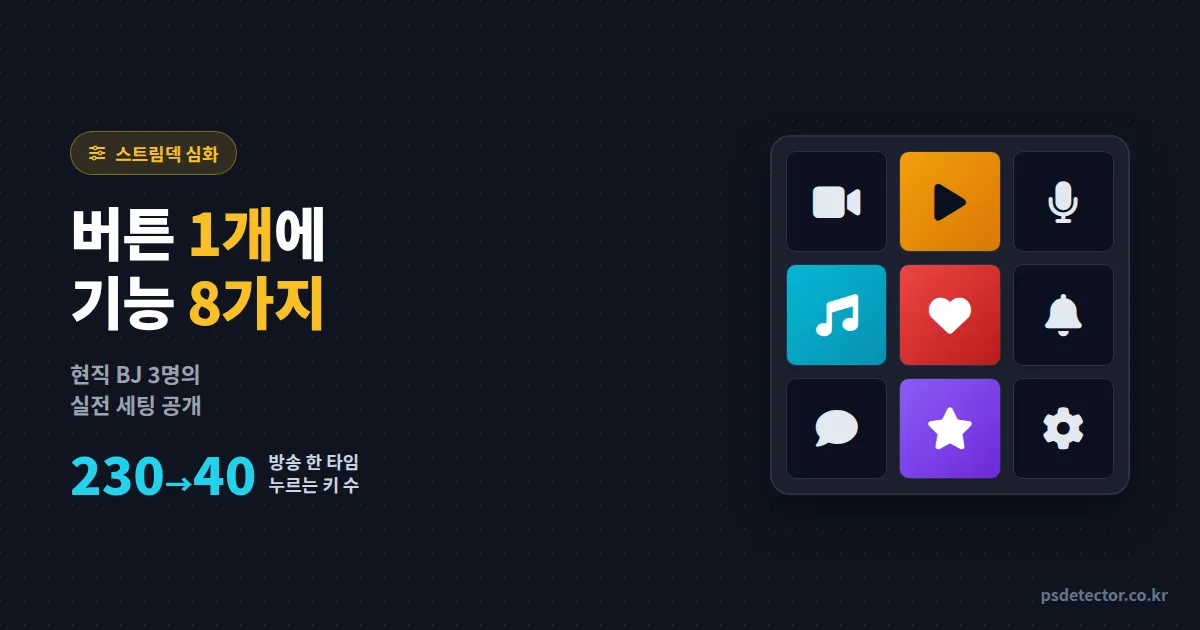 엘가토 스트림덱 활용법 심화, 버튼 하나에 8가지 기능 넣은 BJ 3명의 실전 세팅