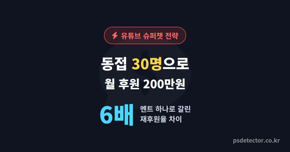 유튜브 라이브 슈퍼챗 전략, 동접 30명이 월 후원 200만원 만든 BJ 3명의 실전 멘트 루트