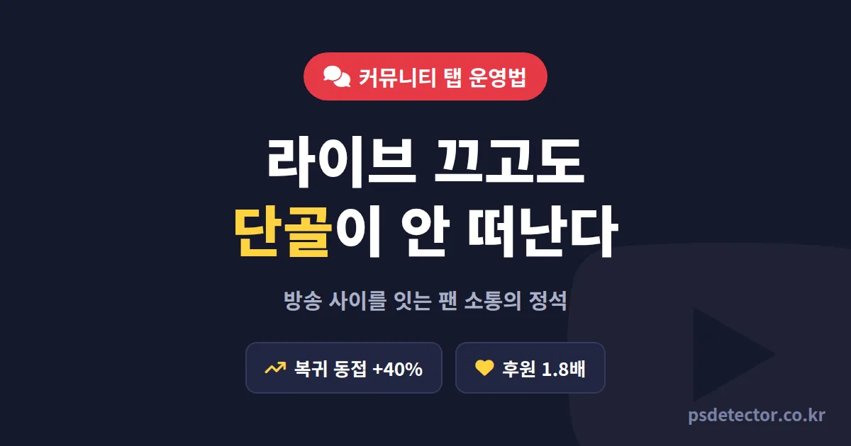 유튜브 커뮤니티 탭 팬 소통, 라이브 끄고도 단골 안 떠나게 잡은 BJ 3명의 실전 운영법
