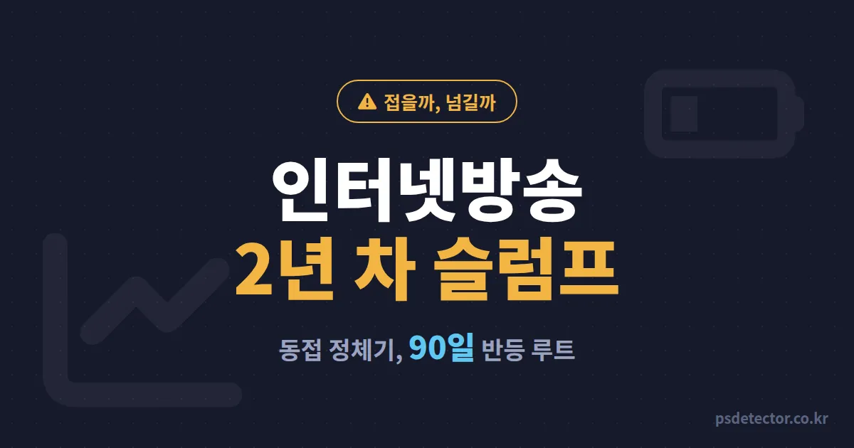 인터넷방송 2년 차 슬럼프 왜 1년 차보다 위험할까, 동접 정체기를 넘긴 BJ 2명의 90일 반등 루트