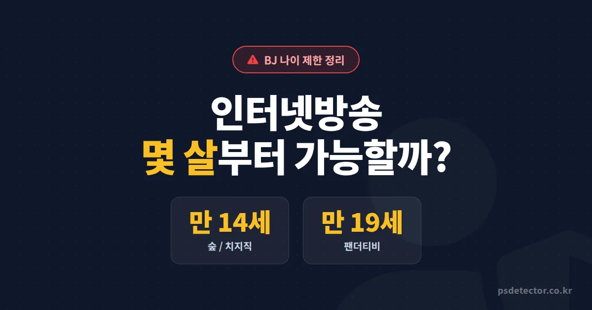 인터넷방송 나이 제한 있나? 플랫폼별 기준과 미성년자 BJ가 알아야 할 5가지