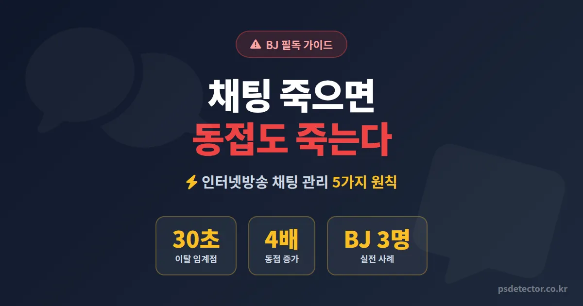 인터넷방송 채팅 관리 무너지면 동접도 무너진다, BJ 3명이 매일 쓰는 5가지 실전 운영법