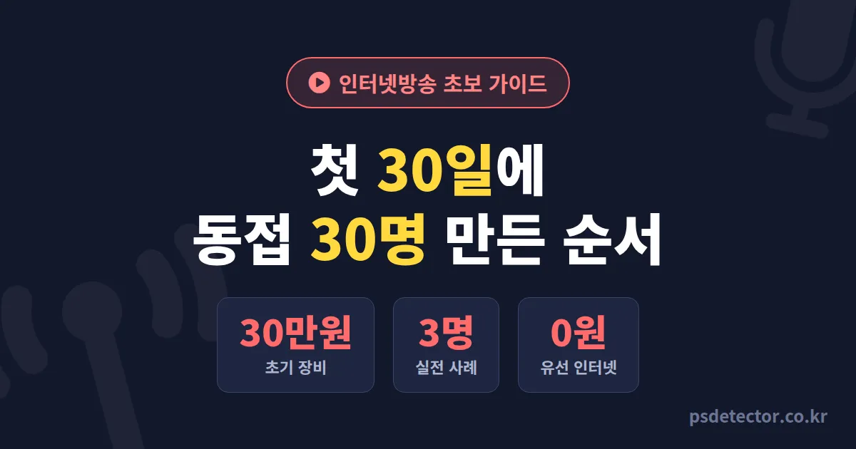 인터넷방송 초보 가이드, 첫 송출 30일 만에 동접 30명 만든 BJ 3명의 실전 루트