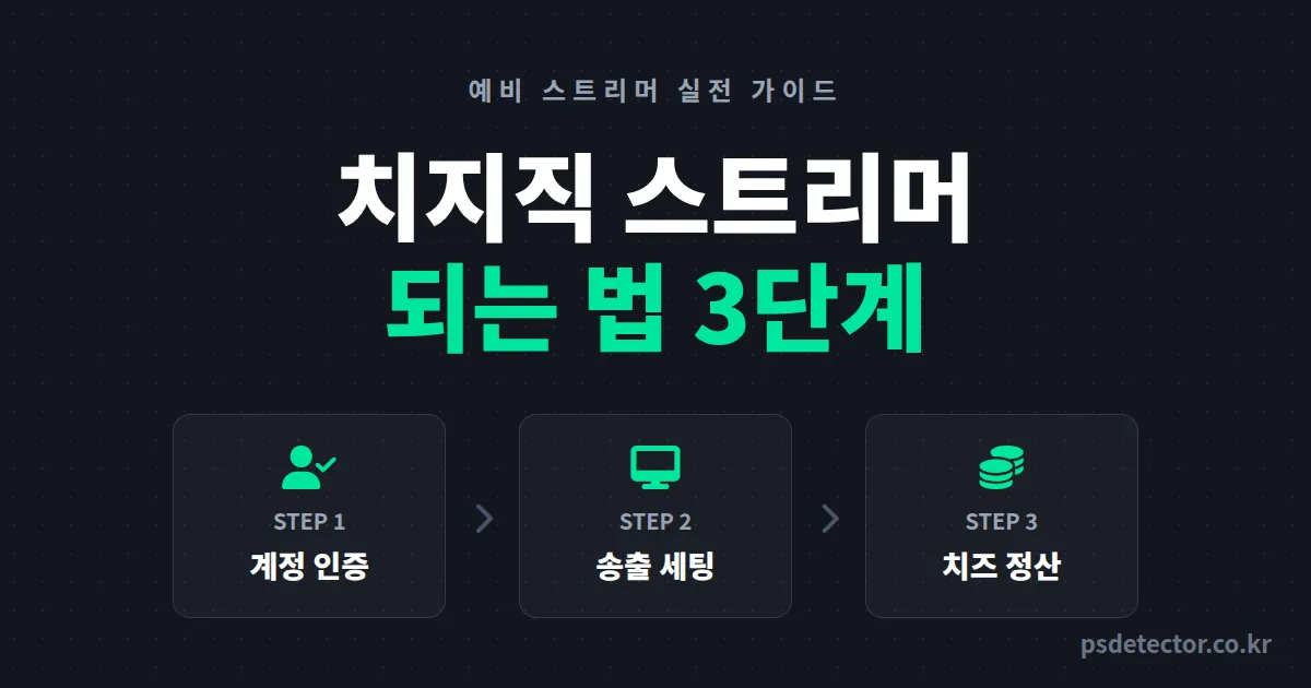 치지직 스트리머 되는 법 3단계, 계정 인증부터 첫 치즈 정산까지 한 달에 끝내는 실전 순서