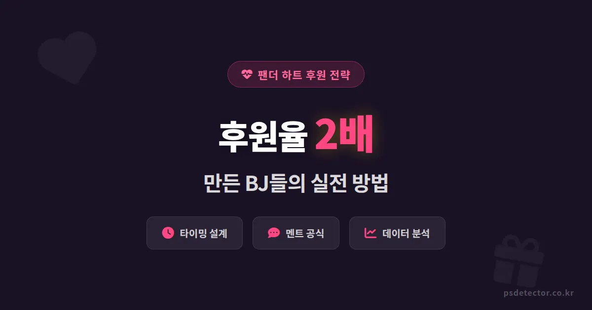 팬더 하트 후원 유도 전략 3가지, 후원율 2배 높인 BJ들의 실전 운영법